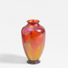  Tiffany Glass Decorating Co Early Decorated Favrile Glass Vase - 4483770