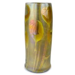  Tiffany Glass Decorating Co Tiffany Glass Decorating Wheel Carved Favrile Glass Vase - 4404357