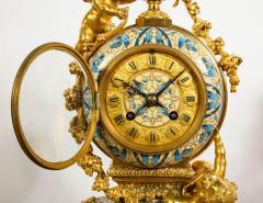  Tiffany and Co A French Gilt Bronze and Champleve Enamel Clock Set Retailed by Tiffany Co  - 808249