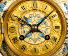 Tiffany and Co A French Gilt Bronze and Champleve Enamel Clock Set Retailed by Tiffany Co  - 808251