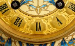  Tiffany and Co A French Gilt Bronze and Champleve Enamel Clock Set Retailed by Tiffany Co  - 808252