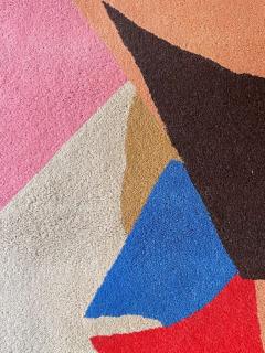  Tisca Tisca Abstract Hand Tufted Wool Rug Signed ILES France 1990s - 4766872