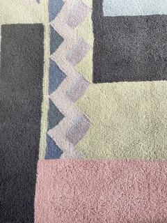  Tisca Tisca Geometric Pattern Hand Tufted Wool Rug Signed ILES France 1990s - 4766889