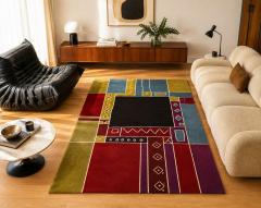  Tisca Tisca Krumi Hand Tufted Wool Rug France 1990s - 4766952