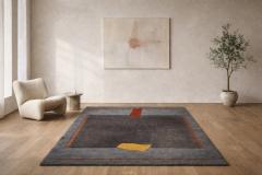  Tisca Tisca Modernist Hand Tufted Wool Rug France 1980s - 4766865