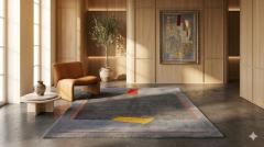  Tisca Tisca Modernist Hand Tufted Wool Rug France 1980s - 4766879