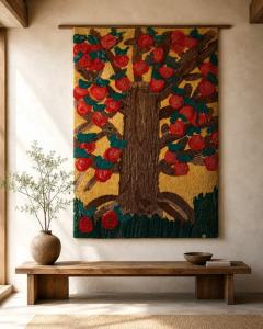  Tisca Tisca Tiara Apfel Baum Hand Tufted Wool Rug by Fr d ric France 1980s - 4766989