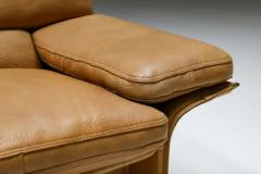  Titina Ammannati Giampiero Vitelli Brunati Camel Leather Club Chairs Mid Century Modern Italy 1970s - 3396086
