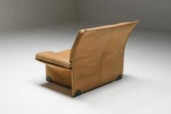  Titina Ammannati Giampiero Vitelli Brunati Camel Leather Club Chairs Mid Century Modern Italy 1970s - 3396175
