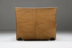  Titina Ammannati Giampiero Vitelli Brunati Camel Leather Club Chairs Mid Century Modern Italy 1970s - 3396176