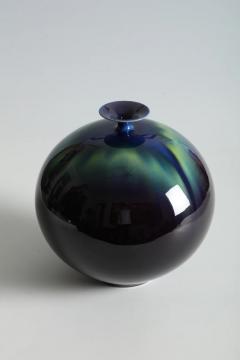  Tokuda Yasokichi III Spherical Jar with Azure Glazes 1990s - 3512737