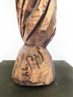  Tom Cramer Tom Cramer Primitive American Folk Art Carved Figural Totem Sculpture 1994 - 3599503