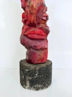  Tom Cramer Vintage Tom Cramer Primitive Carved Totem Folk Art Sculpture Polychromed - 3599454
