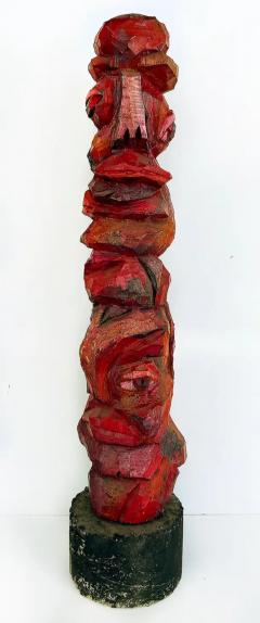  Tom Cramer Vintage Tom Cramer Primitive Carved Totem Folk Art Sculpture Polychromed - 3599472