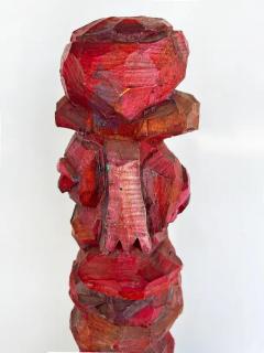  Tom Cramer Vintage Tom Cramer Primitive Carved Totem Folk Art Sculpture Polychromed - 3599526