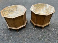  Tomlinson Fabulous Pair Tomlinson Sophisticate style Octagon Drum End Table Mid century - 3983119