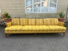  Tomlinson Handsome Tomlinson style X Long Sofa Pecan Wood Sofa Mid Century Modern - 3982980
