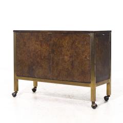  Tomlinson Tomlinson Mid Century Burlwood Burlwood and Brass Bar Cart - 4202336