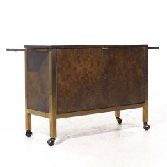  Tomlinson Tomlinson Mid Century Burlwood Burlwood and Brass Bar Cart - 4202337