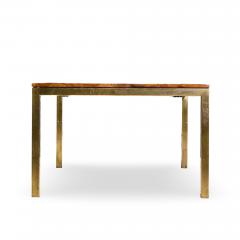 Tomlinson Tomlinson Mid Century Burlwood and Brass Expanding Dining Table with 2 Leaves - 4524751