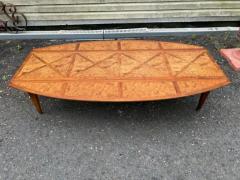  Tomlinson Wonderful Tomlinson Sophisticate style Flip side Burl Coffee Table Mid Century - 3983027