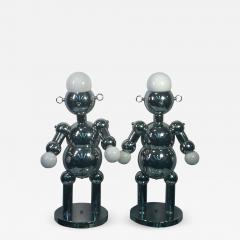  Torino Lamp Co GREAT PAIR OF MODERNIST CHROME ROBOT LAMPS BY TORINO - 679605