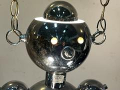  Torino Lamp Co MODERNIST CHROME ROBOT CHANDELIER BY TORINO - 4099923