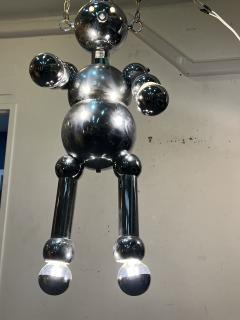  Torino Lamp Co MODERNIST CHROME ROBOT CHANDELIER BY TORINO - 4099924