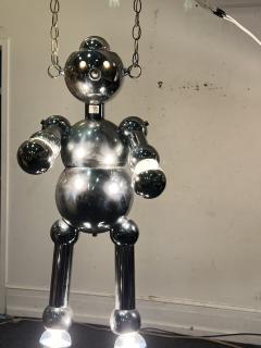  Torino Lamp Co MODERNIST CHROME ROBOT CHANDELIER BY TORINO - 4099928