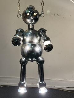  Torino Lamp Co MODERNIST CHROME ROBOT CHANDELIER BY TORINO - 4099936