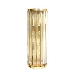  Tosso Murano Mid Century Hand Blown Murano Glass Rod Brass Sconces Signed Tosso Murano - 3352116