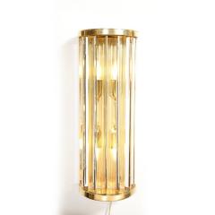  Tosso Murano Mid Century Hand Blown Murano Glass Rod Brass Sconces Signed Tosso Murano - 3352117