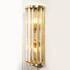  Tosso Murano Mid Century Hand Blown Murano Glass Rod Brass Sconces Signed Tosso Murano - 3352149