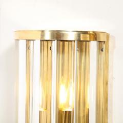  Tosso Murano Mid Century Hand Blown Murano Glass Rod Brass Sconces Signed Tosso Murano - 3352195