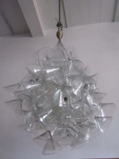  Touch Chandelini Artist Made Midcentury Martini Glass Chandelier or Pendant by Chandelini  - 1736434