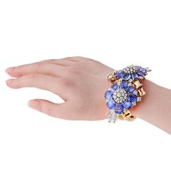  Trabert Hoeffer Mauboussin 18K YG Trabert and Hoeffer Mauboussin Sapphire And Diamond Retro Bracelet - 4438019