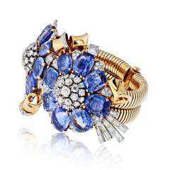  Trabert Hoeffer Mauboussin 18K YG Trabert and Hoeffer Mauboussin Sapphire And Diamond Retro Bracelet - 4438021