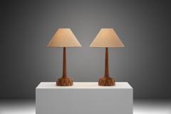  Tran s Stilarmatur AB A Pair of Solid Wood Table Lamps by AB Stilarmatur Tran s Sweden ca 1960s - 3986942