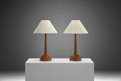  Tran s Stilarmatur AB A Pair of Solid Wood Table Lamps by AB Stilarmatur Tran s Sweden ca 1960s - 3986943