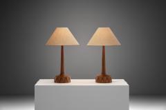  Tran s Stilarmatur AB A Pair of Solid Wood Table Lamps by AB Stilarmatur Tran s Sweden ca 1960s - 3986944