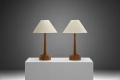  Tran s Stilarmatur AB A Pair of Solid Wood Table Lamps by AB Stilarmatur Tran s Sweden ca 1960s - 3986945