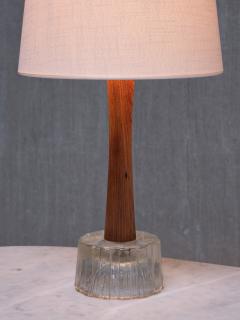  Tran s Stilarmatur AB Pair of Stilarmatur Tran s Table Lamps in Rosewood and Glass Sweden 1960s - 3821713