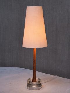  Tran s Stilarmatur AB Pair of Stilarmatur Tran s Table Lamps in Rosewood and Glass Sweden 1960s - 3881415