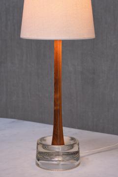  Tran s Stilarmatur AB Pair of Stilarmatur Tran s Table Lamps in Rosewood and Glass Sweden 1960s - 3881416