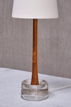  Tran s Stilarmatur AB Pair of Stilarmatur Tran s Table Lamps in Rosewood and Glass Sweden 1960s - 3881417