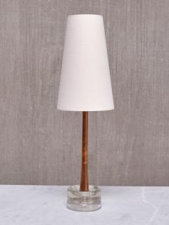  Tran s Stilarmatur AB Pair of Stilarmatur Tran s Table Lamps in Rosewood and Glass Sweden 1960s - 3881425