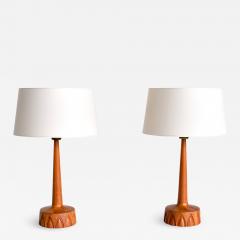  Tran s Stilarmatur AB Pair of Stilarmatur Tran s Table Lamps in Teak Sweden 1960s - 2200568