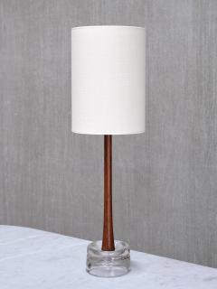  Tran s Stilarmatur AB Stilarmatur Tran s Table Lamp in Rosewood and Glass Sweden 1960s - 4481295