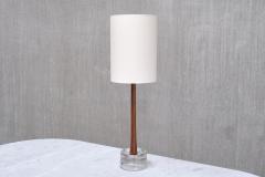  Tran s Stilarmatur AB Stilarmatur Tran s Table Lamp in Rosewood and Glass Sweden 1960s - 4481296