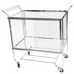  Treitel Gratz Art Deco Chrome Glass Bar Cart 1930s Treitel Gratz - 332417